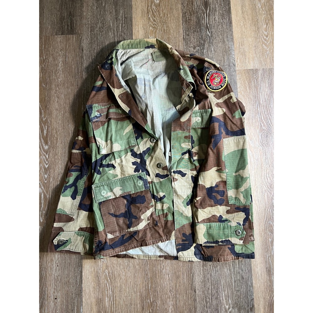 Vintage US Marine Corps‎ JROTC Woodland Camo BDU Jacket Small Regular Ripstop